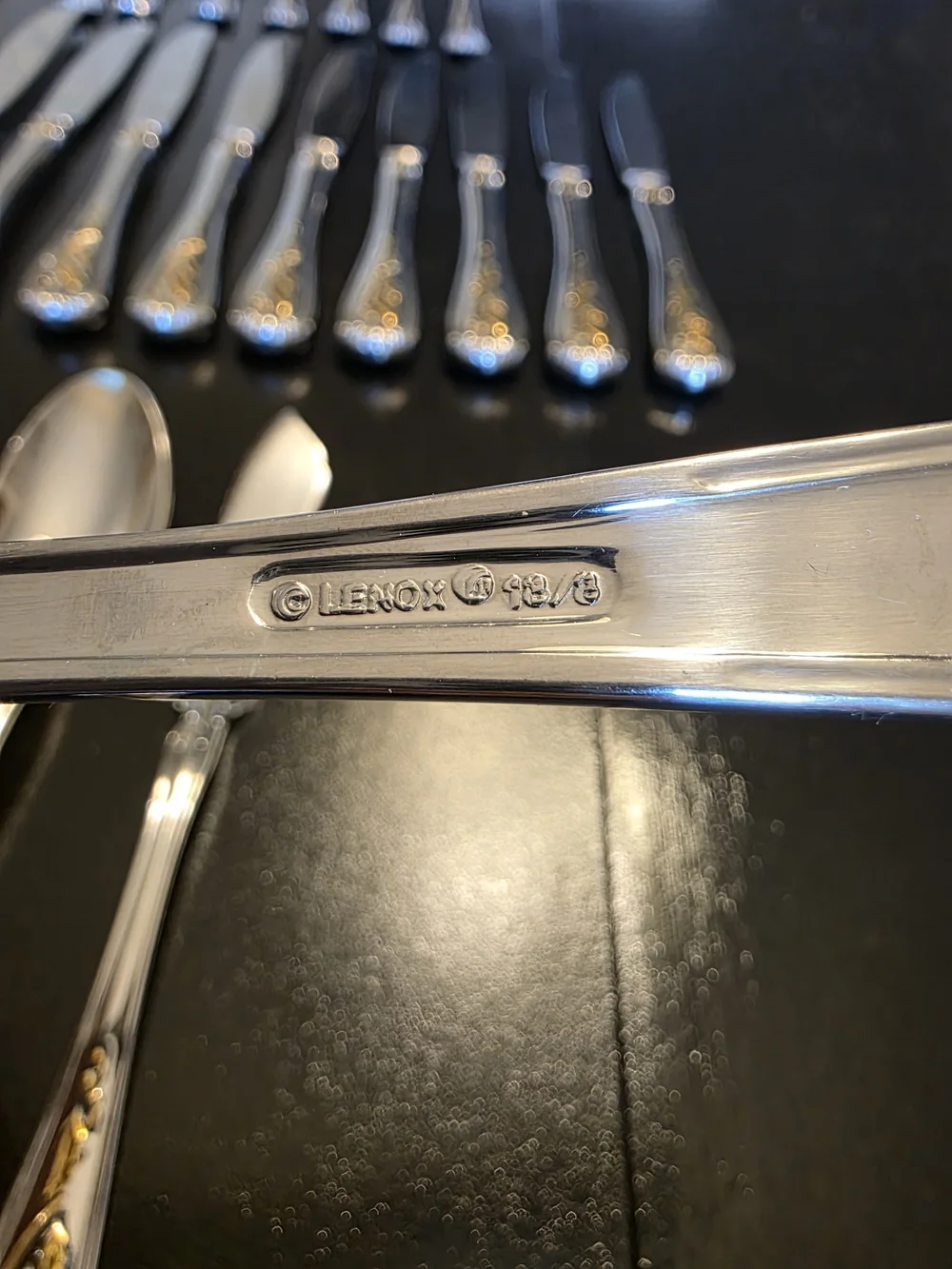 50 Piece Lenox Golden Holiday Stainless Flatware Setting For 9 Beautiful!!
